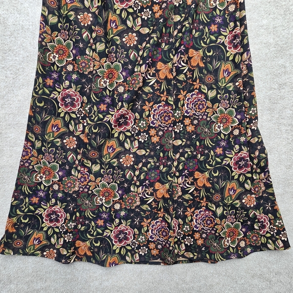 Elementz Women’s Floral Midi Skirt M Cottagecore Boho A-Line Earthy Colors - Picture 9 of 10